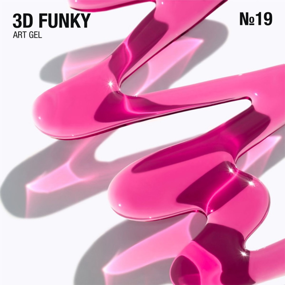Гель для дизайну Adore Professional Funky Art 3D Gel 19 Crimson Glass без липкого шару малиновий вітраж 15 мл