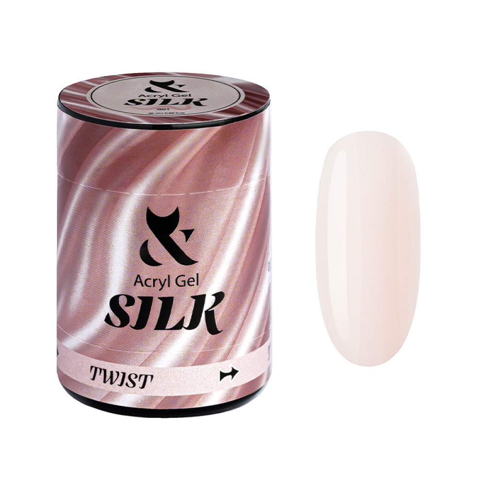 Акрил-гель F.O.X Aсryl Gel Silk 001 молочний рожево-бежевий 20 мл