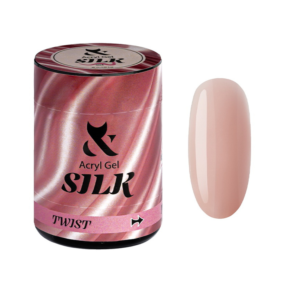 Акрил-гель F.O.X Aсryl Gel Silk 004 теплий нюдово-рожевий з ноткою пудрового 20 мл