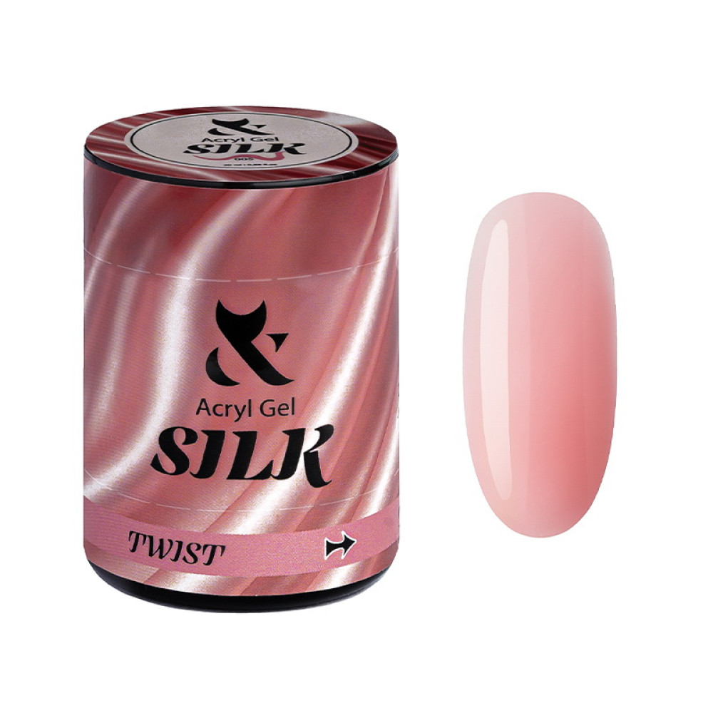 Акрил-гель F.O.X Aсryl Gel Silk 005 теплий рожево-кораловий відтінок з легким коричневим підтоном 20 мл