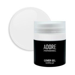 Гель будівельний камуфлюючий Adore Professional Builder Cover Gel 01 Blank напівпрозорий молочний з вакуумною помпою 30 г