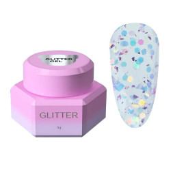 Гель для дизайна You Are Cute Glitter Gel 02 с разноцветным глиттером разной формы и размера 5 мл