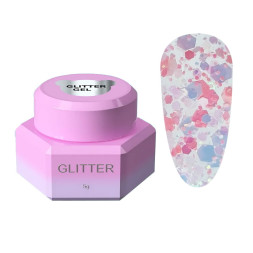 Гель для дизайна You Are Cute Glitter Gel 05 с разноцветным глиттером разной формы и размера 5 мл