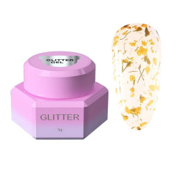 Гель для дизайну You Are Cute Glitter Gel 07 з сухоцвітом 5 мл