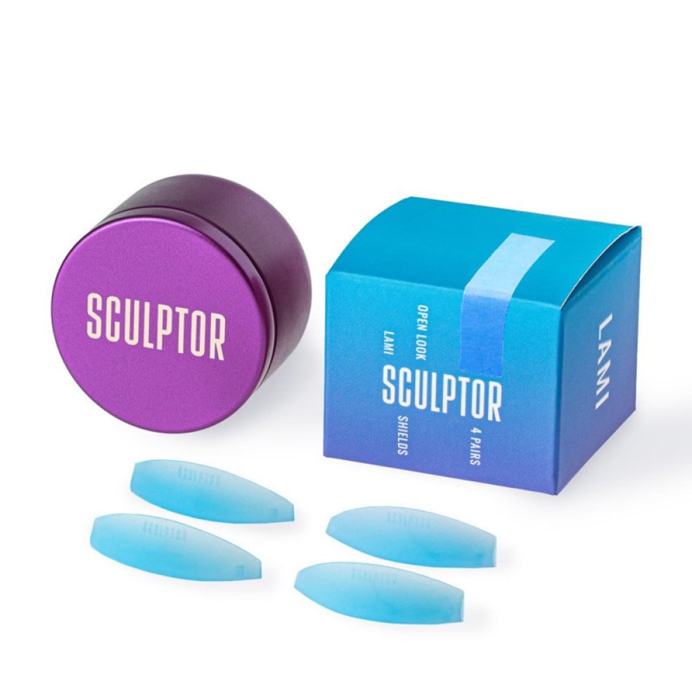 Валики силіконові для ламінування вій Sculptor Lash Open Look Aqua Mix S. M. L. XL