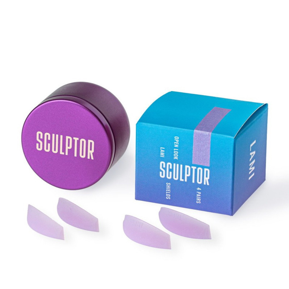 Валики силіконові для ламінування вій Sculptor Lash Open Look Lavender Mix S. M. L. XL