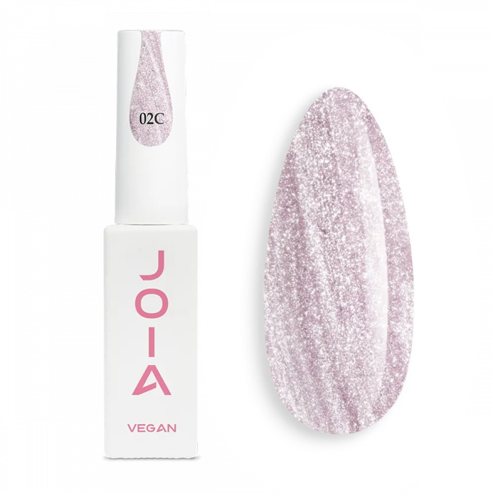 Гель-лак JOIA vegan Cat Eye Stone Jewelry 02C Rose Quartz Dust пудрово-рожевий з відливом шампанського 6 мл