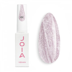 Гель-лак JOIA vegan Cat Eye Stone Jewelry 02C Rose Quartz Dust пудрово-рожевий з відливом шампанського 6 мл