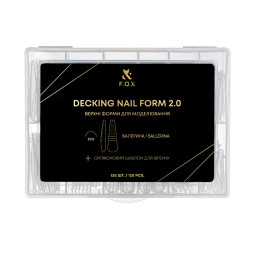 Верхние формы для френч-наращивания F.O.X Decking Nail form 2.0 балерина с силиконовыми вкладками 120 шт
