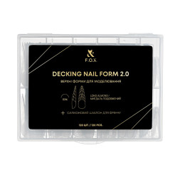 Верхние формы для френч-наращивания F.O.X Decking Nail form 2.0 удлиненный миндаль с силиконовыми вкладками 120 шт
