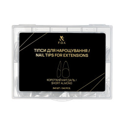 Типсы гелевые для наращивания ногтей F.O.X Nail Tips For Extensions 240 шт короткий миндаль
