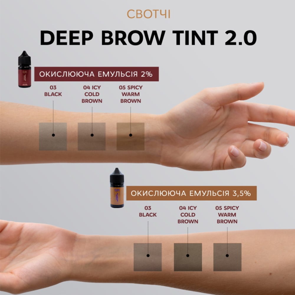 Фарба для брів ELAN Deep Brow Tint 2.0 04 Icy Cold Brown 20 мл