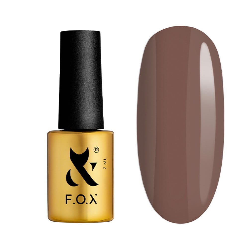 Гель-лак F.O.X Mocha Mousse 106 нейтральний коричневий із легкою сірою ноткою 7 мл