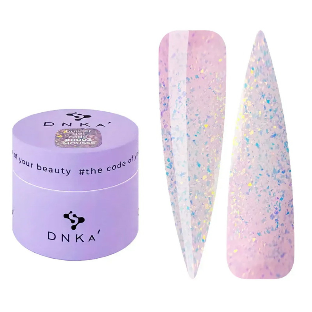 Гель для моделювання DNKa Builder Gel Mousse 0003 молочно-ліловий з опаловим шимером 15 мл