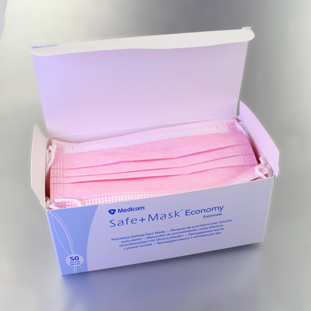 Маска на обличчя Medicom SafeMask Economy 50 шт колір рожевий