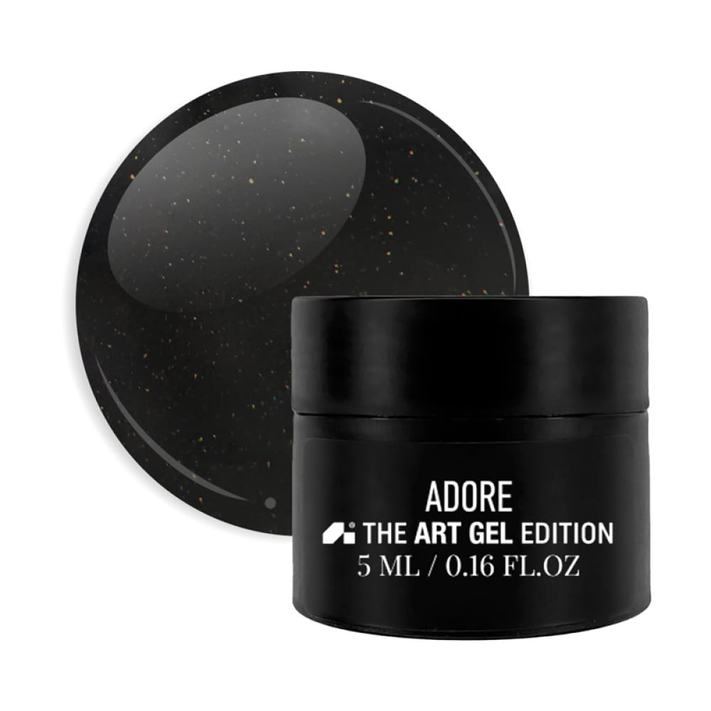 Гель-паста Adore Professional Clay Gel 01 Charcoal без липкого шару чорний з золотим шимером 5 мл