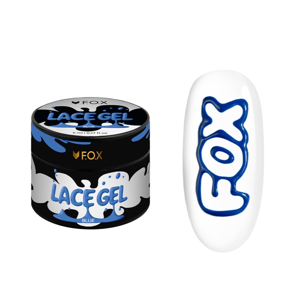 Гель-фарба без липкого шару F.O.X Lace Gel Blue синя 5 мл