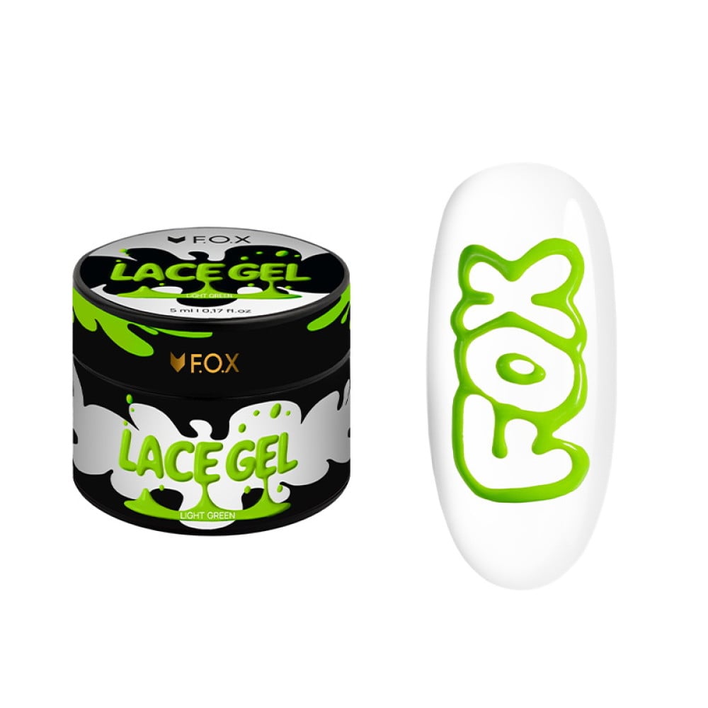 Гель-фарба без липкого шару F.O.X Lace Gel Light Green світло-зелена 5 мл