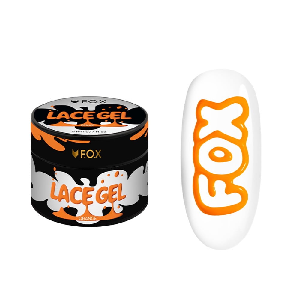 Гель-фарба без липкого шару F.O.X Lace Gel Orange помаранчева 5 мл