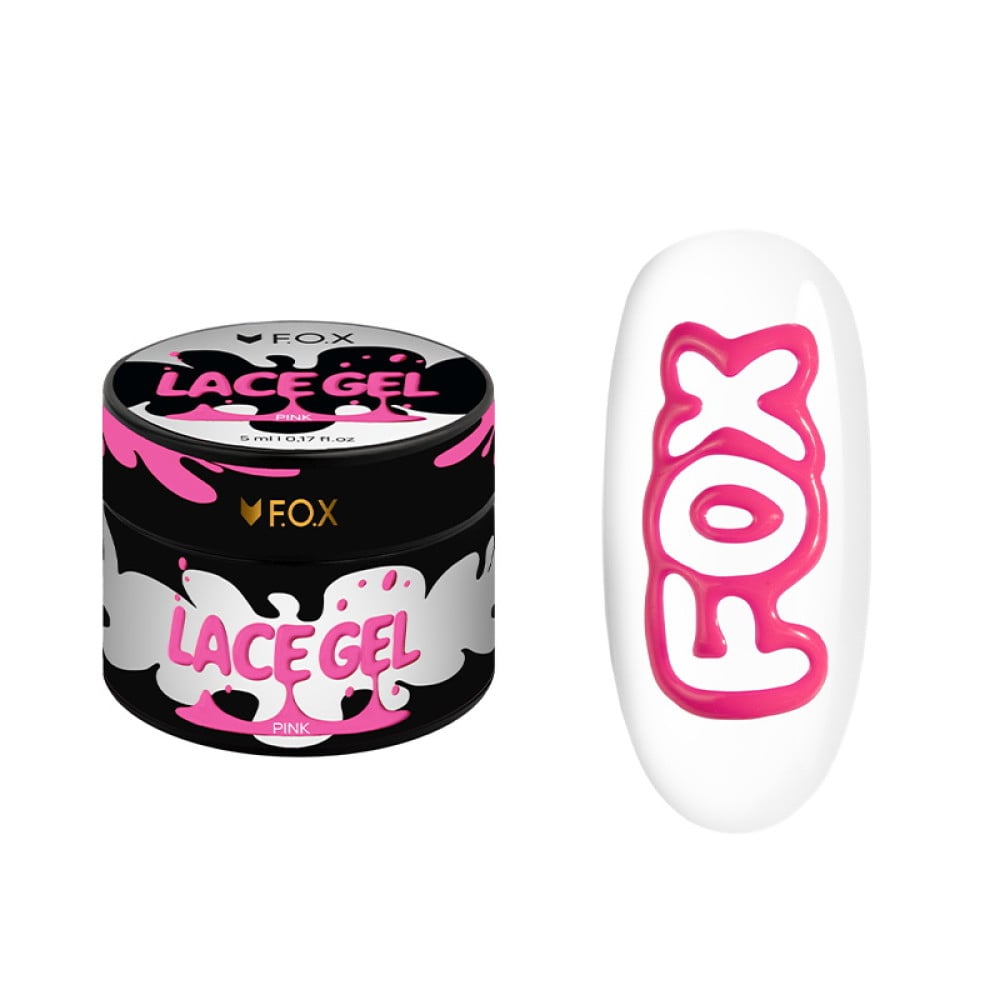 Гель-фарба без липкого шару F.O.X Lace Gel Pink рожева 5 мл
