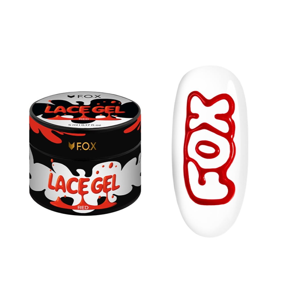 Гель-фарба без липкого шару F.O.X Lace Gel Red червона 5 мл
