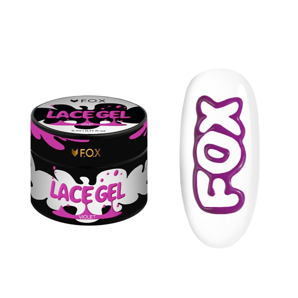 Гель-фарба без липкого шару F.O.X Lace Gel Violet фіолетова 5 мл