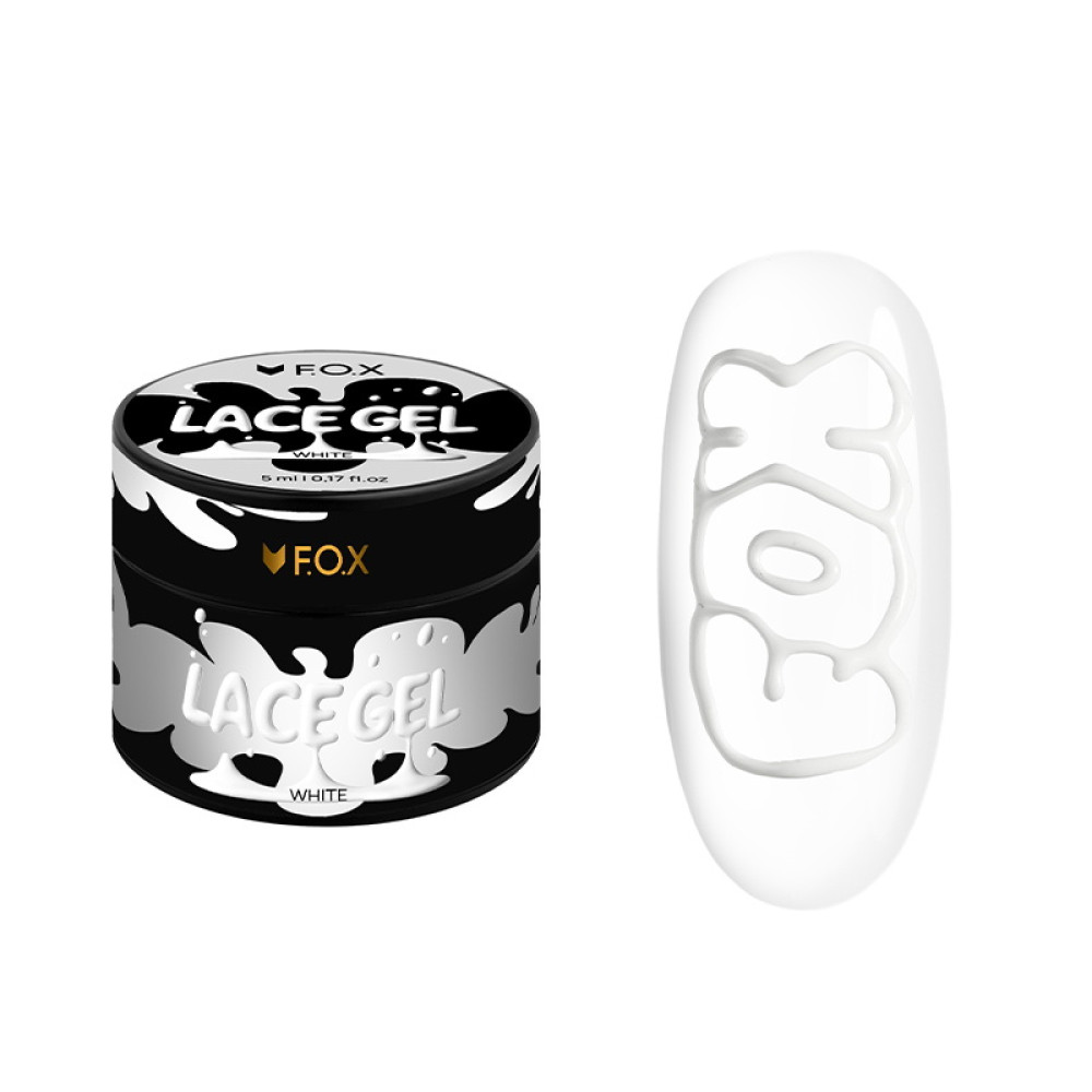 Гель-фарба без липкого шару F.O.X Lace Gel White біла 5 мл