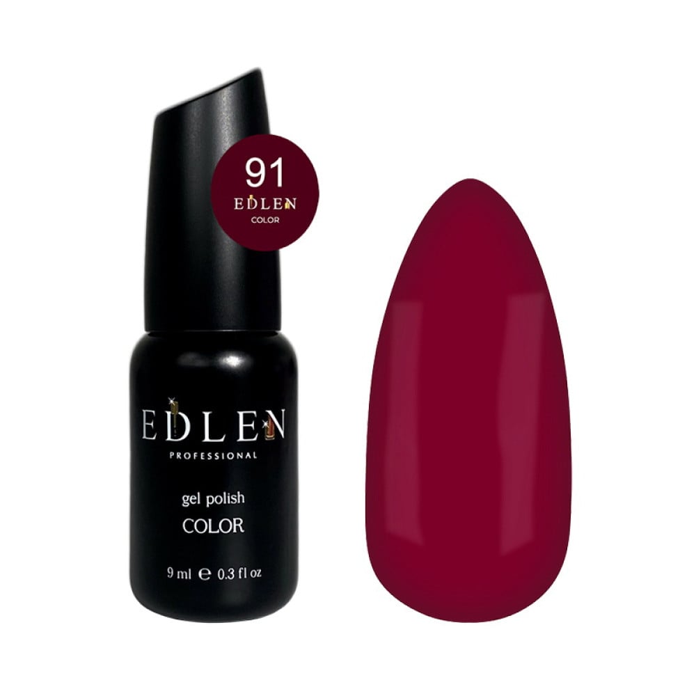 Гель-лак Edlen Professional 091 малиново-черешневий сироп 9 мл