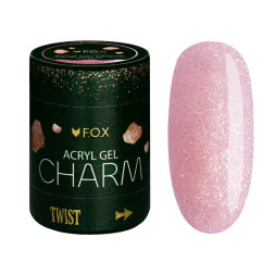 Акрил-гель F.O.X Aсryl Gel Charm 011 Aventurine пудрово-рожевий з легким світловідбиваючим ефектом і шимером 20 мл