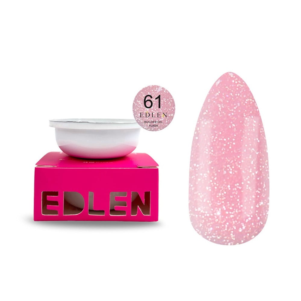 Гель будівельний Edlen Professional Builder Gel Flash 61 світловідбиваючий ліловий 15 мл