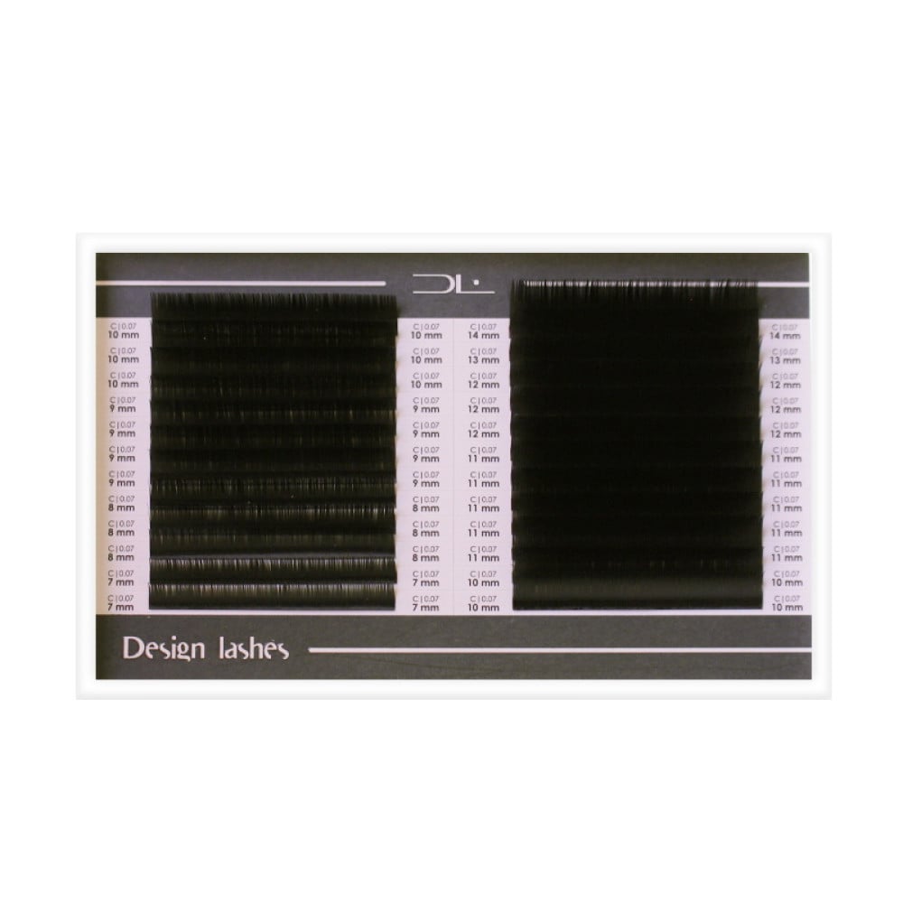 Ресницы Design Lashes Deep Black C 0.07 (24 ряда: 7-14 мм) черные