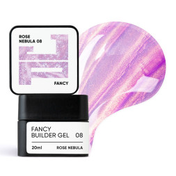 Билдер-гель Jerden Proff Fancy Builder Gel 08 Rose Nebula для наращивания и моделирования с эффектом хамелеона розовый 20 мл