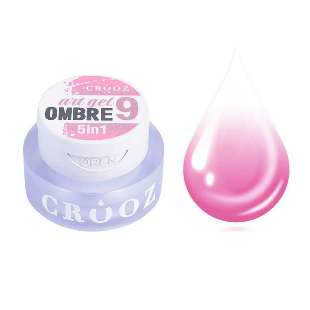 Гель-фарба Crooz Art Gel Ombre 5 в 1 09 без липкого шару рожевий 3 мл