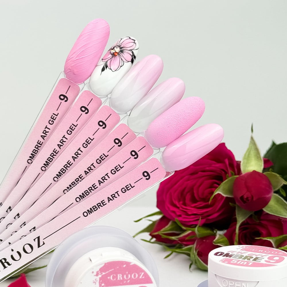 Гель-фарба Crooz Art Gel Ombre 5 в 1 09 без липкого шару рожевий 3 мл