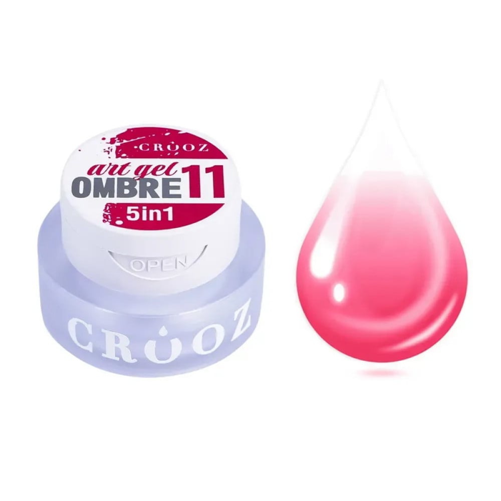 Гель-фарба Crooz Art Gel Ombre 5 в 1 11 без липкого шару насичено-рожевий 3 мл