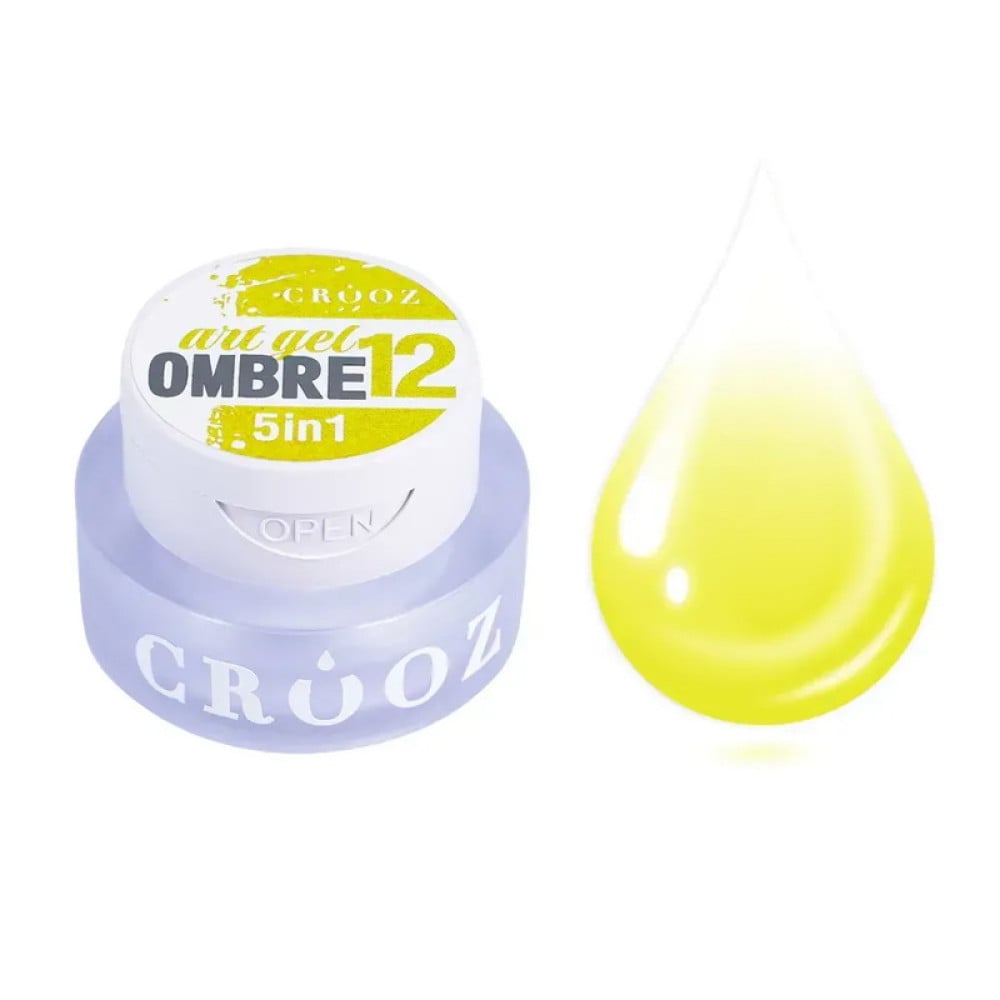 Гель-фарба Crooz Art Gel Ombre 5 в 1 12 без липкого шару жовтий 3 мл