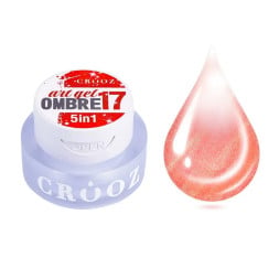 Гель-фарба Crooz Art Gel Ombre 5 в 1 17 без липкого шару рожево-червоний з шимером 3 мл