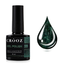 Гель-лак Crooz Gem Power 089 Emerald Spell з шимером смарагдовий 8 мл