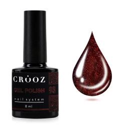 Гель-лак Crooz Gem Power 093 Garnet Heart з шимером бордо 8 мл