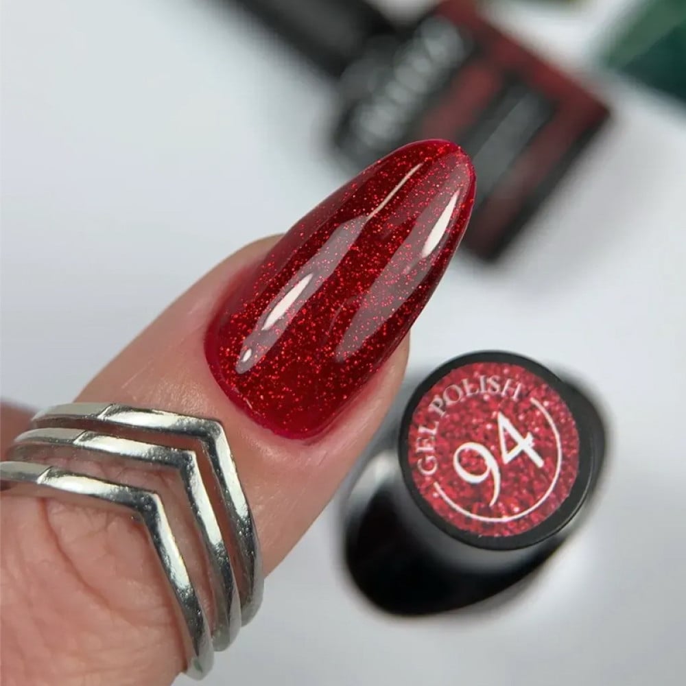 Гель-лак Crooz Gem Power 094 Crimson Jewel з шимером бордово-червоний 8 мл