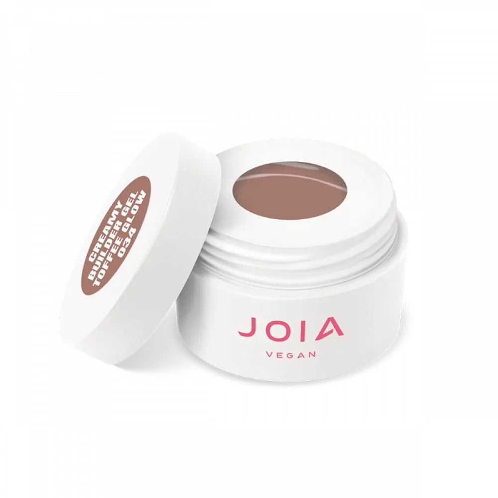 Гель моделюючий JOIA vegan Creamy Builder Gel Nude Carve 034 Toffee Glow теплий карамельно-коричневий з підтоном топленого молока