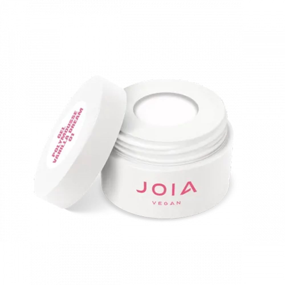 Акрил-гель JOIA vegan PolyMousse Gel 01 Vanilla Dream для зміцнення та моделювання молочно-білий 15 мл