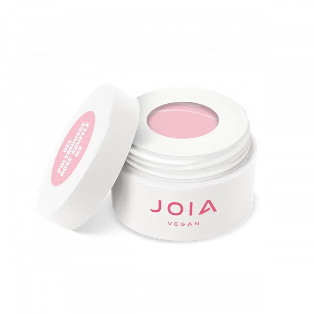 Акрил-гель JOIA vegan PolyMousse Gel 03 Rose Souffle для зміцнення та моделювання рожево-персиковий 15 мл