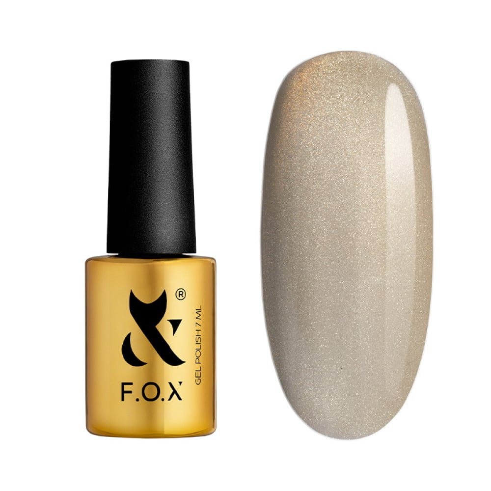 Гель-лак F.O.X Cat Eye 001 ніжний молочно-бежевий із тонким перламутровим блиском 7 мл