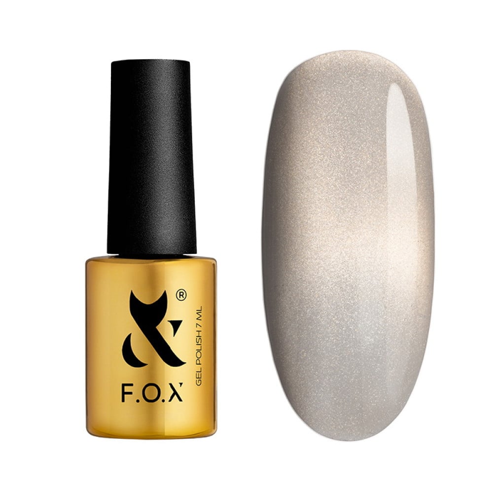 Гель-лак F.O.X Cat Eye 006 холодний світло-сірий-бежевий із ніжним перламутровим переливом 7 мл
