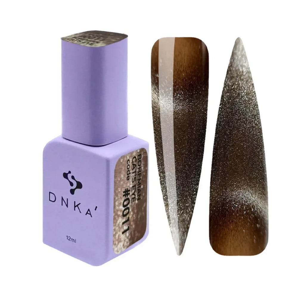 Гель-лак DNKa Polish Gel Bohemian Cats Eye 0011 коричневий з шимером 12 мл