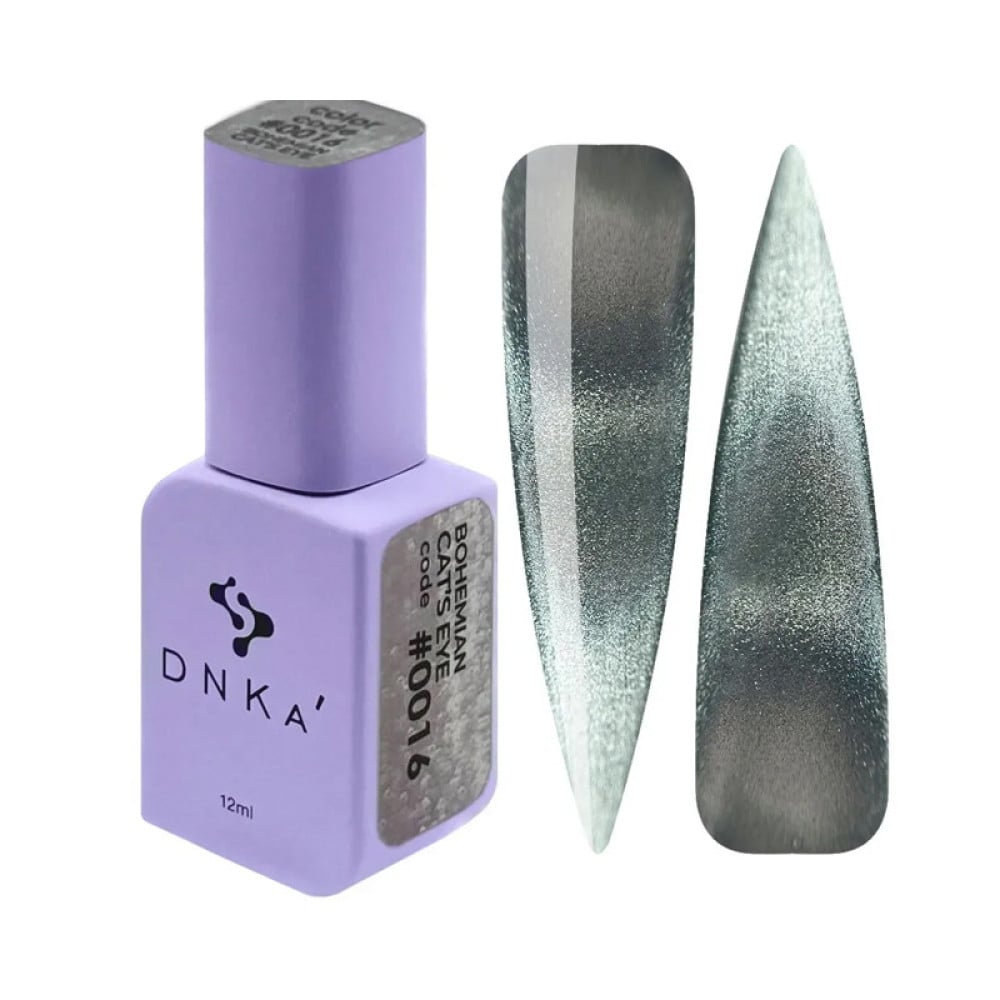Гель-лак DNKa Polish Gel Bohemian Cats Eye 0016 сіро-блакитний з шимером 12 мл