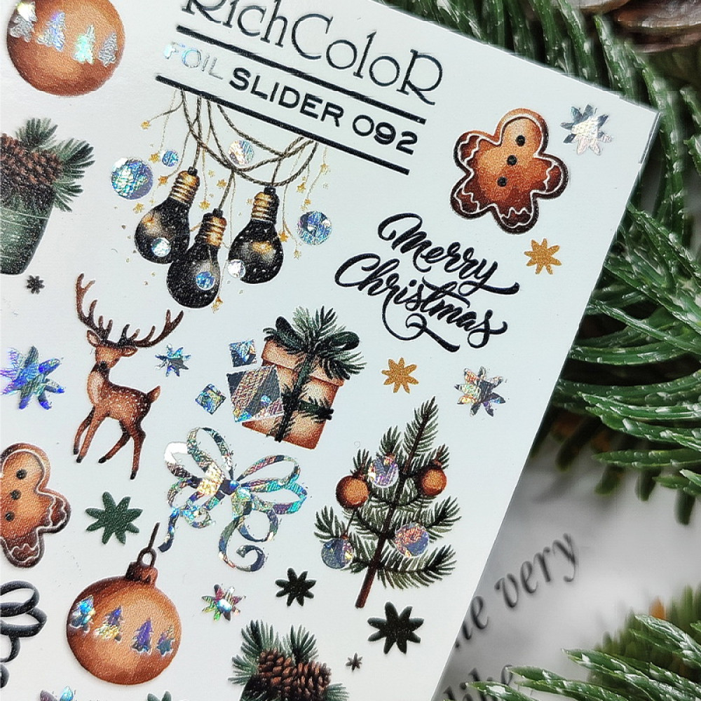 Слайдер-дизайн RichColoR Foil 092 Новогодние пряники. елки. игрушки Слайдер-дизайн RichColoR Foil 092 Новогодние пряники. елки. игрушки