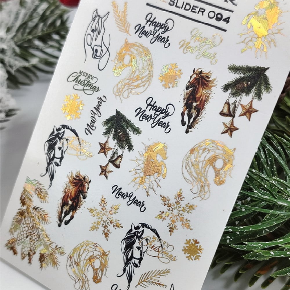 Слайдер-дизайн RichColoR Foil 094 Новорічні коні