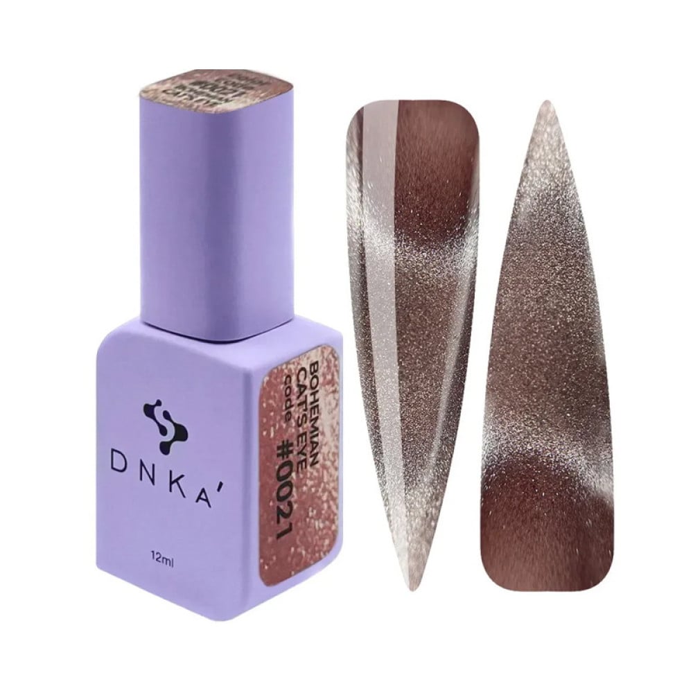 Гель-лак DNKa Polish Gel Bohemian Cats Eye 0021 темний рожево-персиковий 12 мл